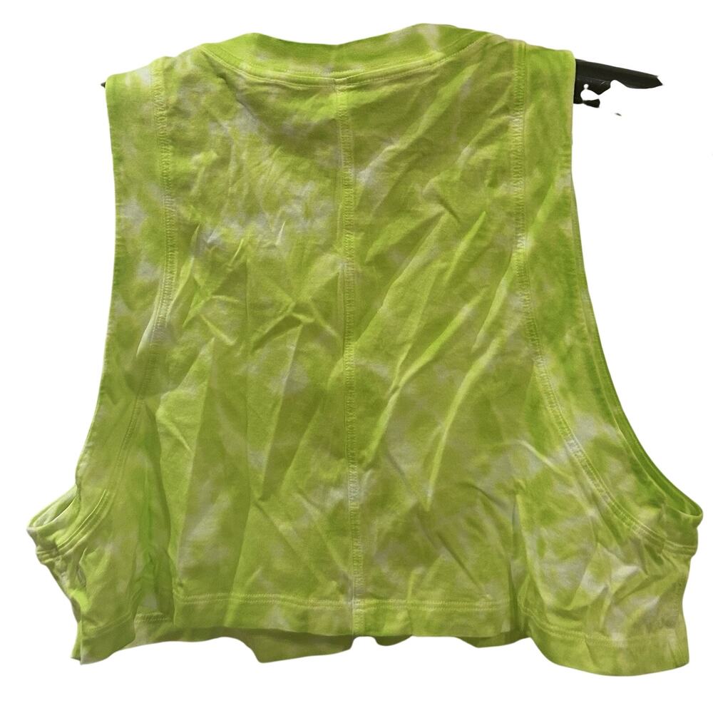 Lululemon All Yours Cropped Cotton Tank in Marmoleado TieDye Eccentric Lime sz 4 - Picture 2 of 3